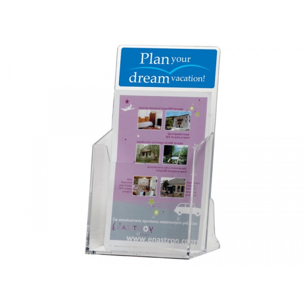 Portadepliant Q Connect A4 in polistirolo con foro per ancoraggio a parete trasparente - KF04185 - P00427