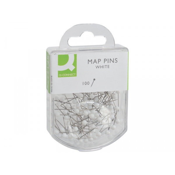 Spilli cartografici Q-Connect 15 mm bianco Scatola da 100 pezzi - KF15279 - P00591