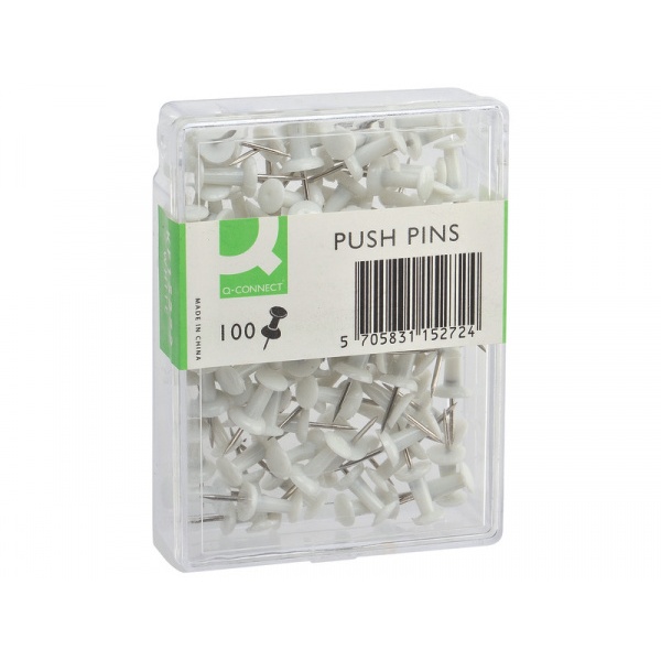 Spilli per bacheca Q-Connect bianco  Scatola da 100 pezzi - KF15272 - P00594