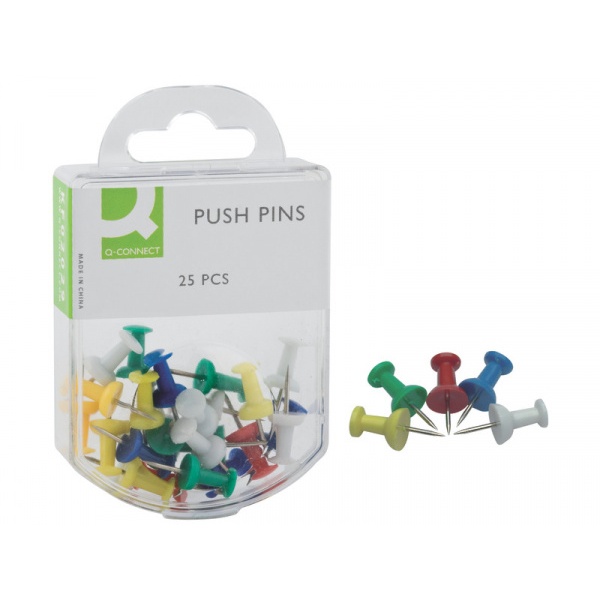 Spilli per bacheca Q-Connect colori assortiti Scatola da 25 pezzi - KF02029 - P00597
