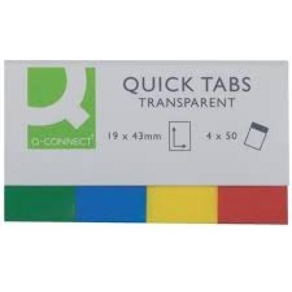 Segnapagina Q-Connect neon 19x43 mm assortiti Blister 4 blocchetti da 50 - KF01225 - P01098