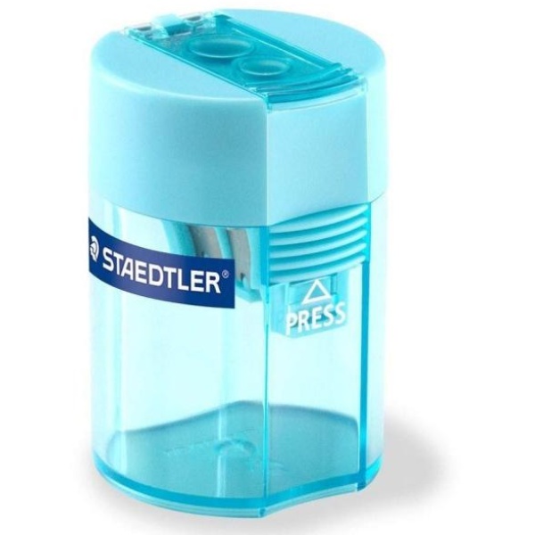 Temperamatite con contenitore Staedtler Noris a 2 fori 512 006 cyan verde - R00809