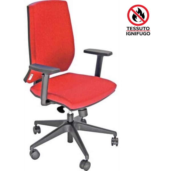 Poltrona semi-direzionale Larissa Syncro rossa in tessuto ignifugo braccioli non inclusi - LR1SE/IR - R01905
