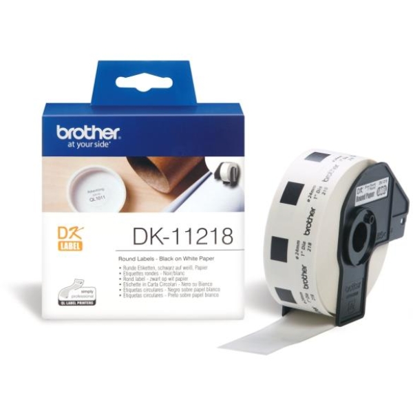 Etichette Brother DK11218 nero-bianco - U00834