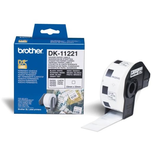 Etichette Brother DK11221 nero-bianco - U00836