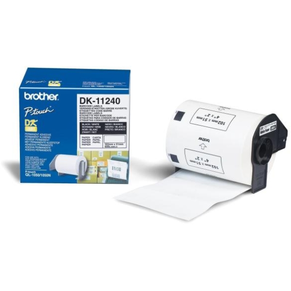 Etichette Brother DK11240 nero-bianco - U00837