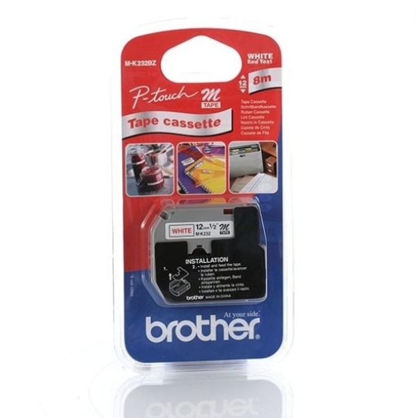 Nastro Brother MK232BZ rosso-bianco - U00853
