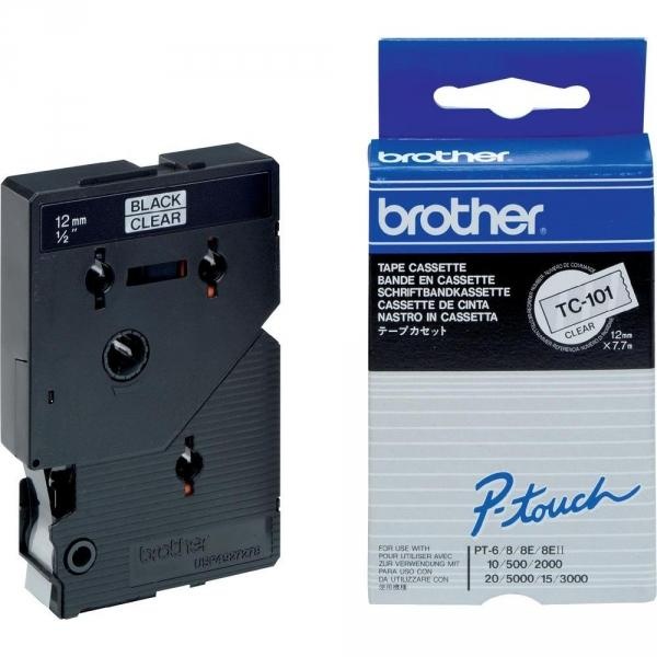 Nastro Brother TC101 nero-trasparente - U00866