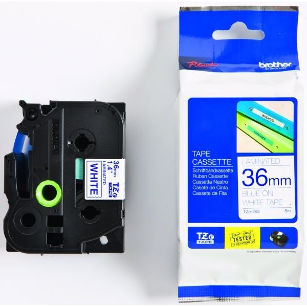 Nastro Brother TZ263/TZE263 (TZE263) blu-bianco - U00894