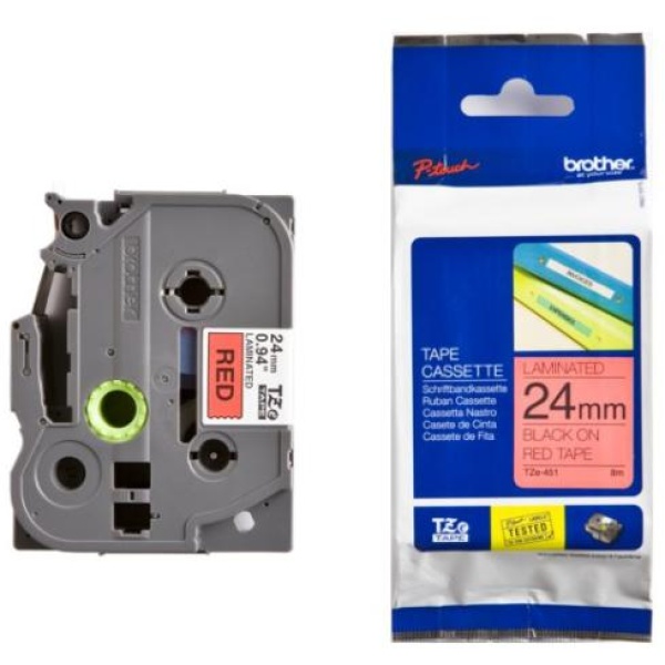 Nastro Brother TZ451/TZE451 (TZE451) nero-rosso - U00905