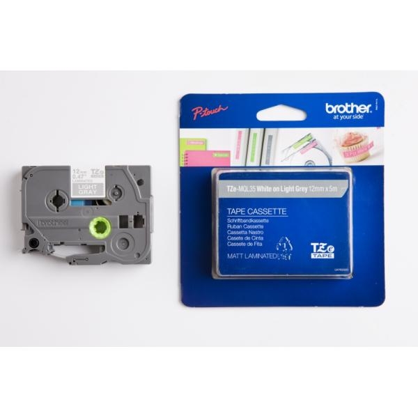 Nastro Brother TZEMQL35 bianco-grigio chiaro - U00934