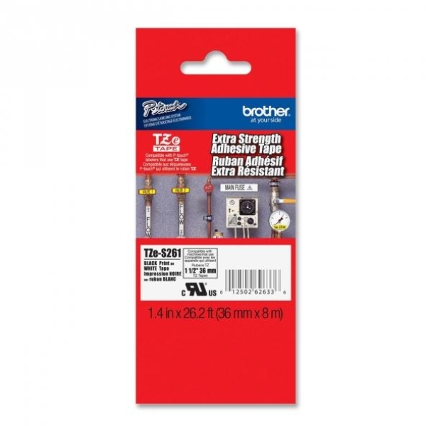 Nastro Brother TZS261/TZES261 (TZES261) nero-bianco - U00942