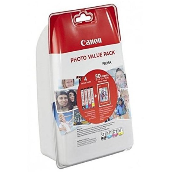 Serbatoio Canon CLI-571 B/C/M/Y + 50 sheets (0386C007) 4 colori - Y00855