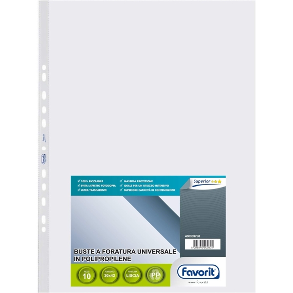 BUSTE A FORATURA UNIVERSALE LISCE - Y04914