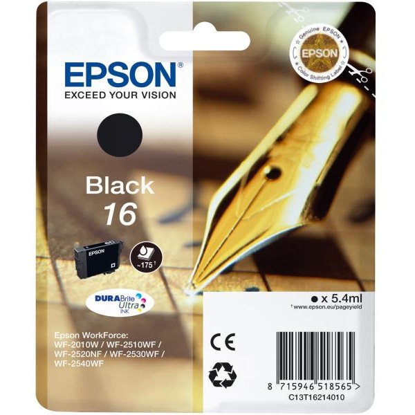 Cartuccia Epson 16/blister RS+AM+RF (C13T16214020) nero - Y09565
