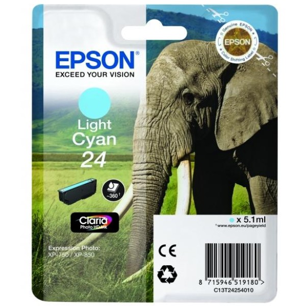 Cartuccia Epson 24/blister RS+AM+RF (C13T24254020) ciano chiaro - Y09595