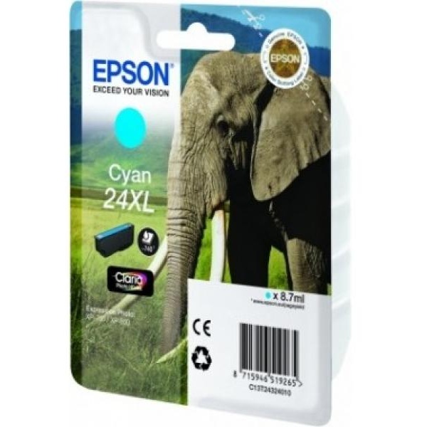 Cartuccia Epson 24XL/blister RS+AM+RF (C13T24324020) ciano - Y09599