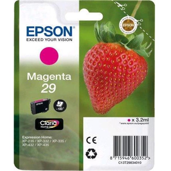 Cartuccia Epson T29/blister RS+AM+RF (C13T29834020) magenta - Y09633