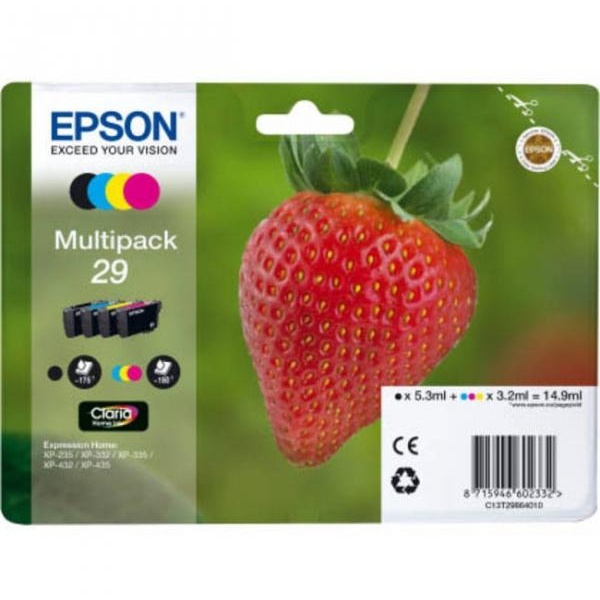 Cartuccia Epson T29/blister RS+AM+RF (C13T29864020) nero-ciano-magenta-giallo - Y09635