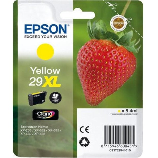 Cartuccia Epson T29XL/blister RS+AM+RF (C13T29944020) giallo - Y09640