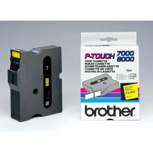 Nastro Brother TX651 nero-giallo - Y12750