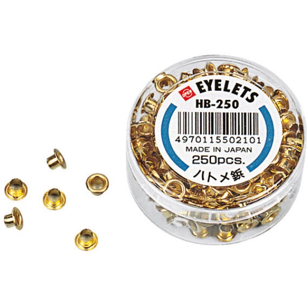 Scatola 250 occhielli ottone per occhiellatrice diam.5mm - Z00158