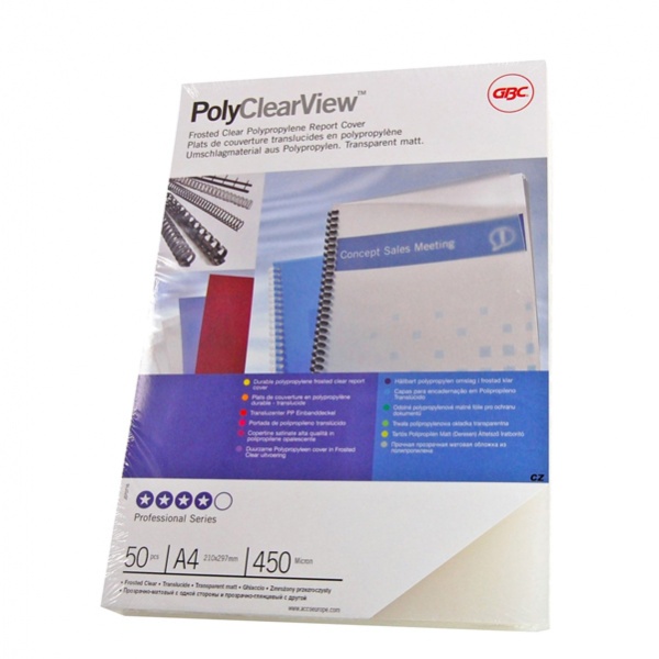 100 copertine polyclear view 300mic neutro opaco ppl - Z00337