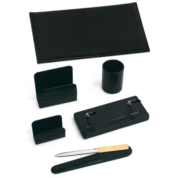 Servizio scrittoio art.121 nero in similpelle (6 componenti) - Z00359