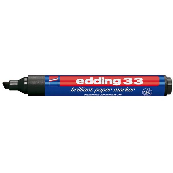 Marcatore edding 33 permanente punta scalpello nero - Z00372