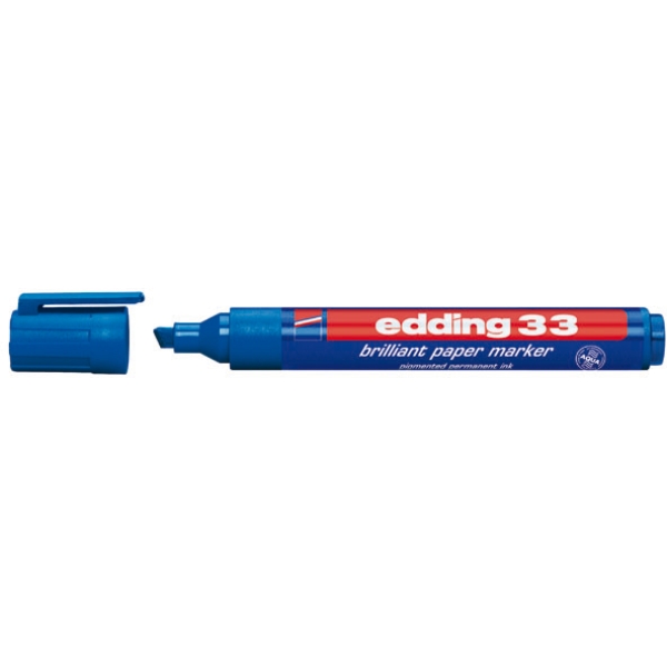 Marcatore edding 33 permanente punta scalpello blu - Z00373