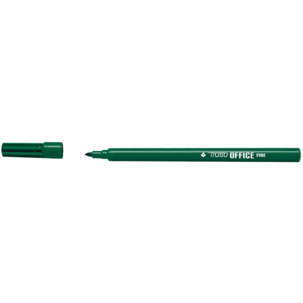 Scatola 12 pennarelli tratto office fine verde - Z00452