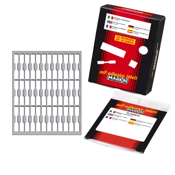 Etichetta adesiva bianca 46x8mm (10fogli x 36etichette a fascetta) markin - Z00692