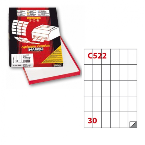 Etichetta adesiva c/522 bianca 100fg A4 35x59mm (30et/fg) markin - Z00729