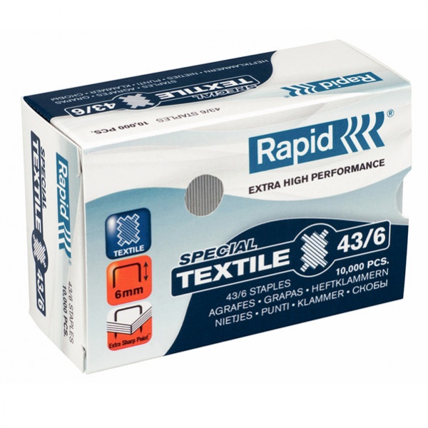 Scatola 10.000 punti rapid 43/6 zincati - Z00790
