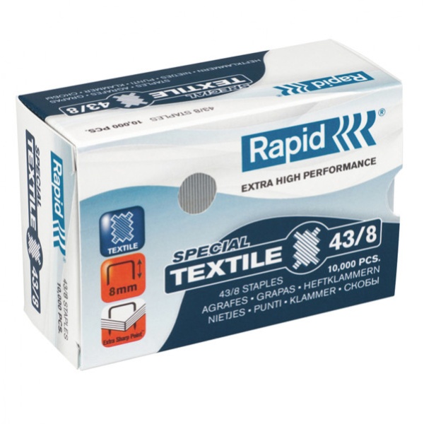 Scatola 10.000 punti rapid 43/8 zincati - Z00791