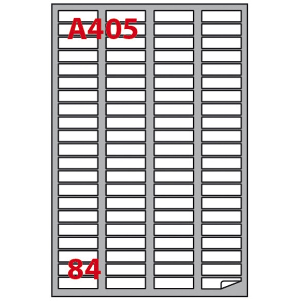 Etichetta adesiva a/405 bianca 100fg A4 46x11,1mm (84eti/fg) markin - Z00811