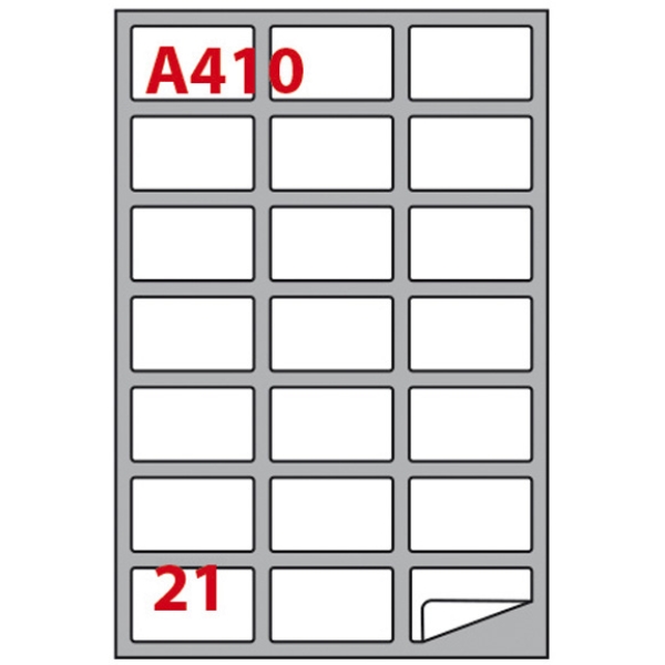 Etichetta adesiva a/410 bianca 100fg A4 63,5x38,1mm (21eti/fg) markin - Z00812