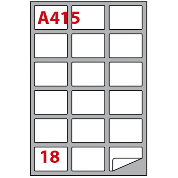 Etichetta adesiva a/415 bianca 100fg A4 63,5x46,6mm (18eti/fg) markin - Z00813