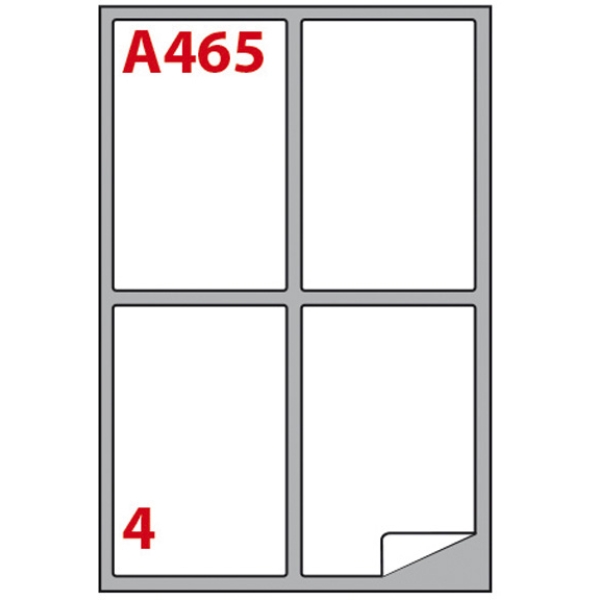 Etichetta adesiva a/465 bianca 100fg A4 139x99,1mm (4et/fg) markin - Z00818