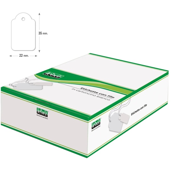 Scatola 500 etichette con filo A390 (22x35mm) - Z01017