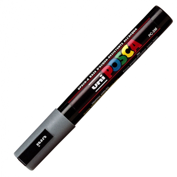 Marcatore uni posca pc5m grigio p. media - Z01176