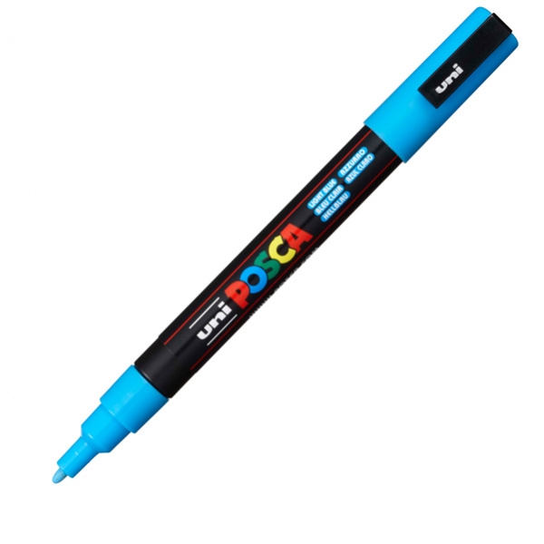 Marcatore uni posca pc3m azzurro p. fine - Z01195