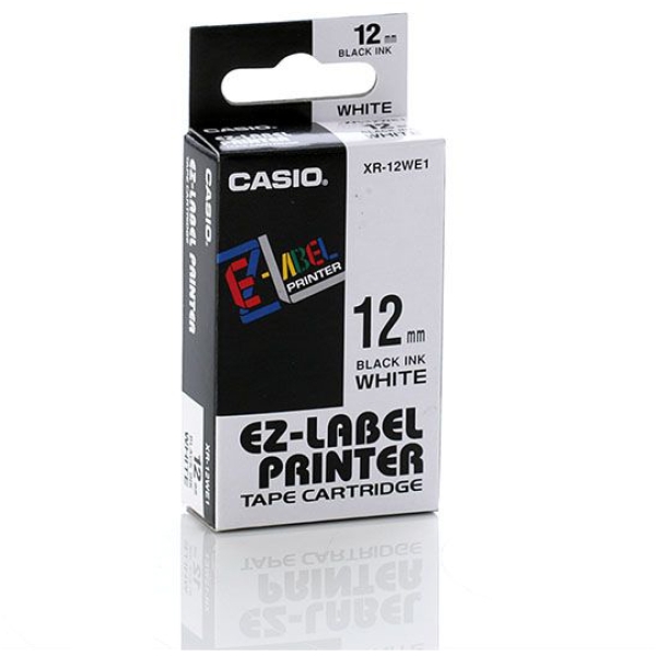 Nastro casio 12mm x 8mt nero su bianco - Z01263