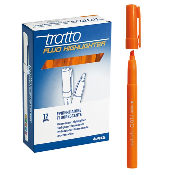 Scatola 12 evidenziatori highlighter arancio tratto fluo - Z01274
