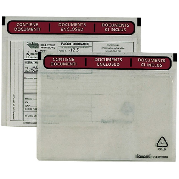 100 buste adesive speedy doc c6 165x111mm favorit - Z01279