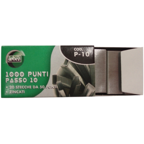 20 scatole da 1000 punti zincati p-10 passo 10 - Z01291