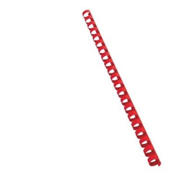 Scatola 100 dorsi spirale 16mm rosso 21 anelli - Z01328