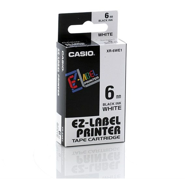 Nastro casio 6mm x 8mt nero su bianco - Z01552