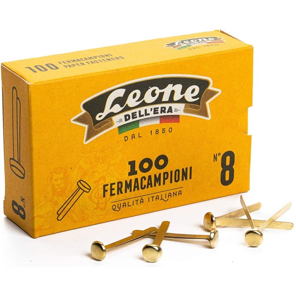 Scatola 100 fermacampioni n.8 38mm ottonati astra - Z01642