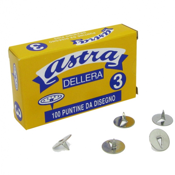 Scatola 100 puntine astra n.3 acciaio lucido - Z01650